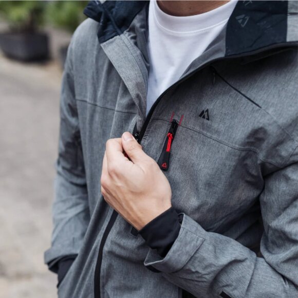 Apricoat Men's Adventure 2.0 Jacket | Grey Waterproof Rain Jacket | Fall Coat - Picture 8 of 11